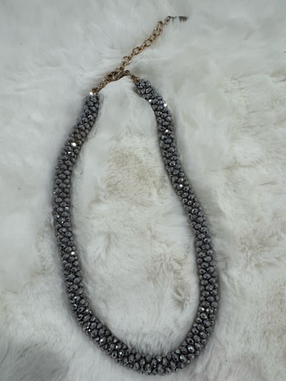Elegant Gray Crystal Rope Necklace - Women Jewelry